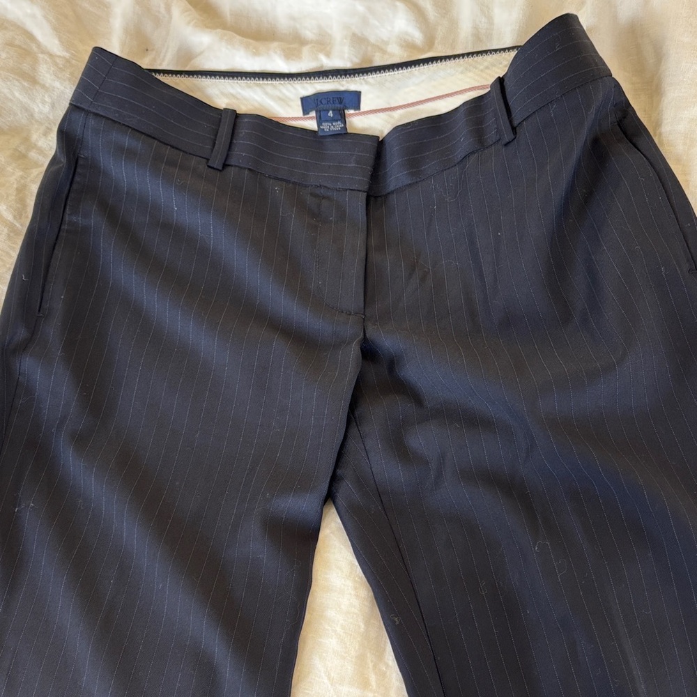 J. Crew City Fit Pinstripe Trousers